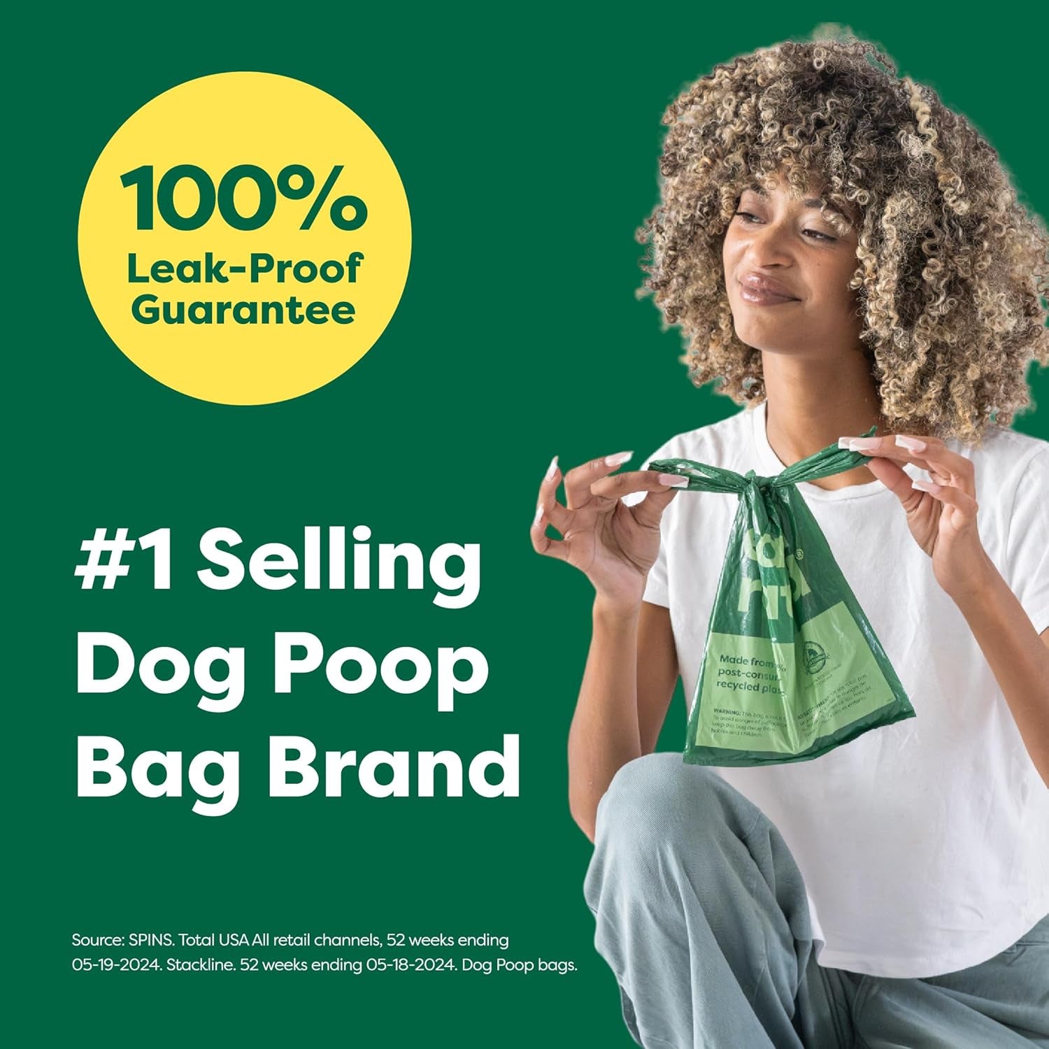Dog Poop Bags with Tie Handles, Extra Wide, Dispensing Box Value Pack, Easy-To-Tie and Guaranteed Leakproof, Lavender, 600 Handle Bags
