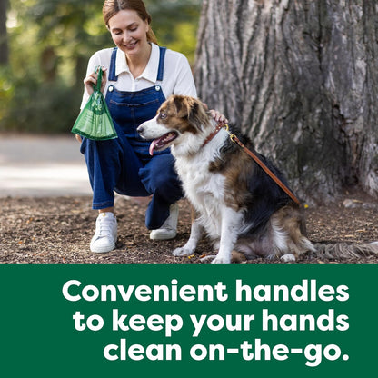 Dog Poop Bags with Tie Handles, Extra Wide, Dispensing Box Value Pack, Easy-To-Tie and Guaranteed Leakproof, Lavender, 600 Handle Bags